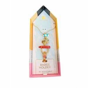 Colorful Paint Badge Holder Necklace